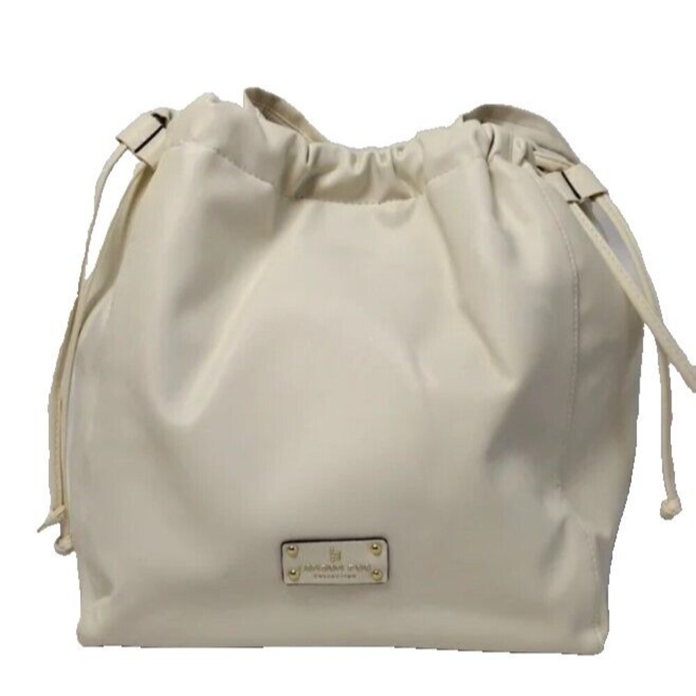 London Fog: Women's Adult Irina Drawstring Satchel Handbag Vanilla/Off White